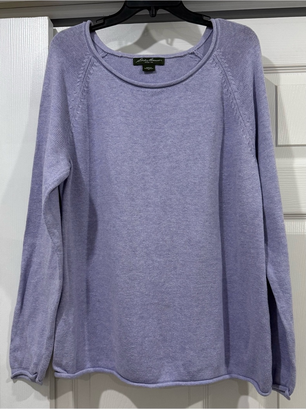 Eddie Bauer Soft Lavender Scoop Neck Sweater